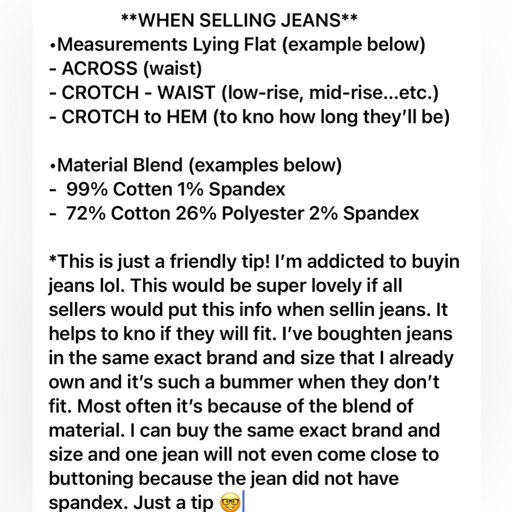 *FRIENDLY TIP FOR JEAN SELLERS*